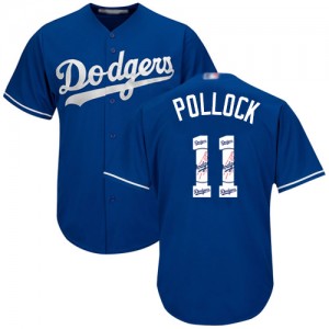 Authentic Men's A. J. Pollock Royal Blue Jersey - #11 Baseball Los Angeles Dodgers Cool Base Team Logo Fashion