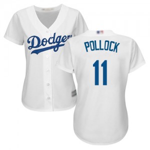 Authentic Women's A. J. Pollock White Home Jersey - #11 Baseball Los Angeles Dodgers Cool Base