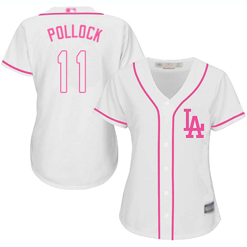 Authentic Women's A. J. Pollock White Jersey - #11 Baseball Los Angeles Dodgers Cool Base Fashion