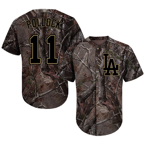 Authentic Youth A. J. Pollock Camo Jersey - #11 Baseball Los Angeles Dodgers Flex Base Realtree Collection