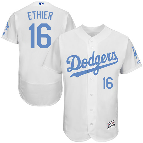 Men's Los Angeles Dodgers #16 Andre Ethier Authentic White 2016 Father's Day Fashion Flex Base Baseball Jersey
