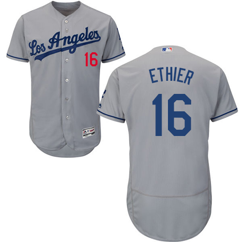 Men's Los Angeles Dodgers #16 Andre Ethier Grey Flexbase Authentic Collection Baseball Jersey