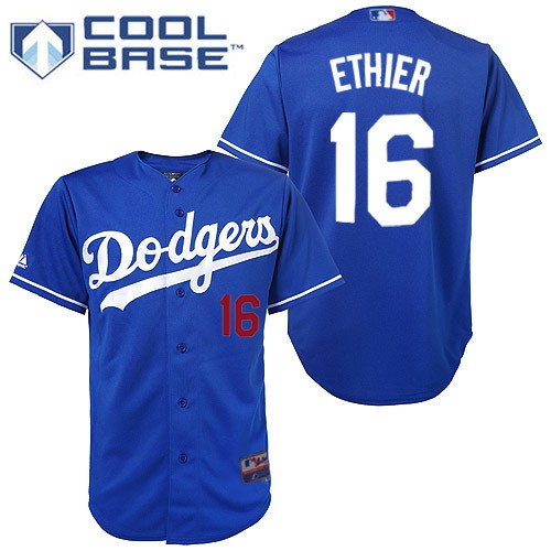 Men's Los Angeles Dodgers #16 Andre Ethier Replica Royal Blue Cool Base Baseball Jersey