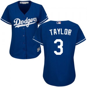 Authentic Women's Chris Taylor Royal Blue Alternate Jersey - #3 Baseball Los Angeles Dodgers Cool Base