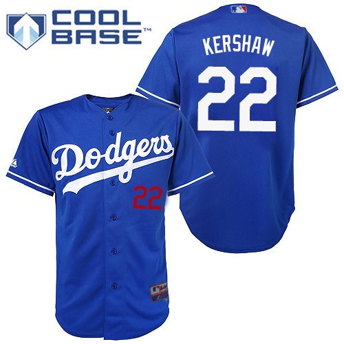 Men's Los Angeles Dodgers #22 Clayton Kershaw Authentic Royal Blue Cool Base Baseball Jersey