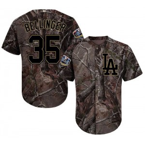 Authentic Men's Cody Bellinger Camo Jersey - #35 Baseball Los Angeles Dodgers 2018 World Series Flex Base Realtree Collection