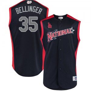Authentic Men's Cody Bellinger Navy Blue Jersey - #35 Baseball Los Angeles Dodgers National League 2019 All-Star