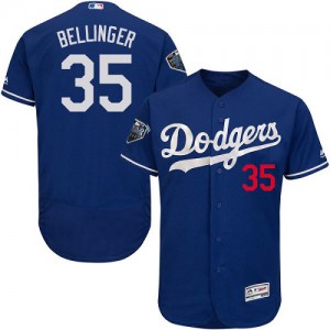 Authentic Men's Cody Bellinger Royal Blue Alternate Jersey - #35 Baseball Los Angeles Dodgers 2018 World Series Flex Base