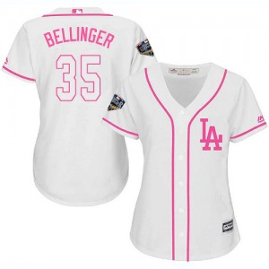 Authentic Women's Cody Bellinger White Jersey - #35 Baseball Los Angeles Dodgers 2018 World Series Cool Base Fashion