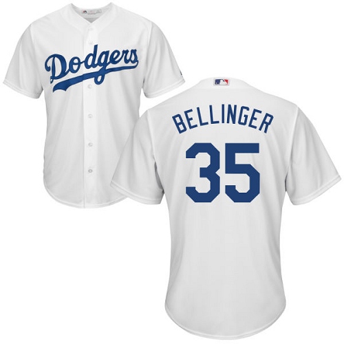 Men's Los Angeles Dodgers #35 Cody Bellinger Replica White Home Cool Base Baseball Jersey