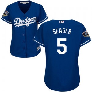 Authentic Women's Corey Seager Royal Blue Alternate Jersey - #5 Baseball Los Angeles Dodgers 2018 World Series Cool Base