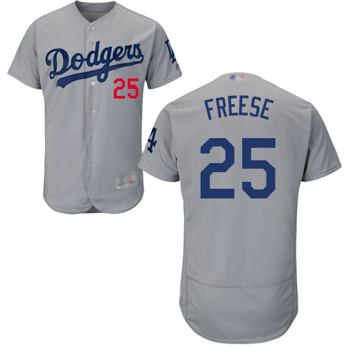 Authentic Men's David Freese Gray Alternate Jersey - #25 Baseball Los Angeles Dodgers Flex Base