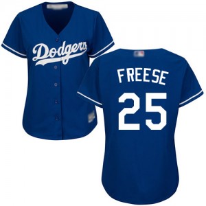 Authentic Women's David Freese Royal Blue Alternate Jersey - #25 Baseball Los Angeles Dodgers Cool Base