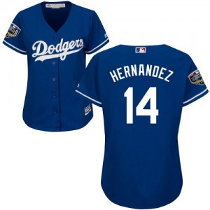 Authentic Women's Enrique Hernandez Royal Blue Alternate Jersey - #14 Baseball Los Angeles Dodgers 2018 World Series Cool Base