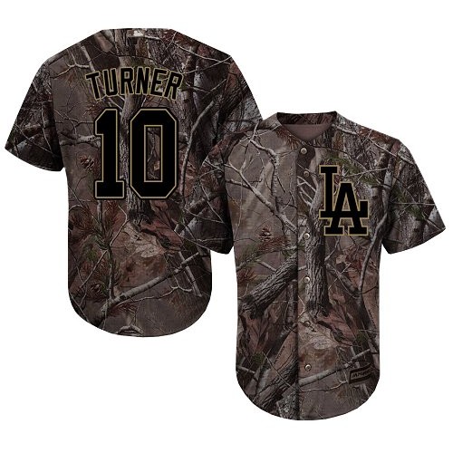 Authentic Men's Justin Turner Camo Jersey - #10 Baseball Los Angeles Dodgers Flex Base Realtree Collection
