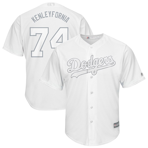 Authentic Men's Kenley Jansen White Jersey - #74 Baseball Los Angeles Dodgers 