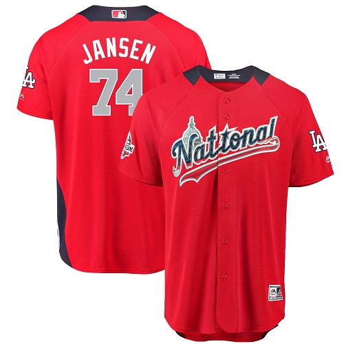 Game Youth Kenley Jansen Red Jersey - #74 Baseball Los Angeles Dodgers National League 2018 Baseball All-Star
