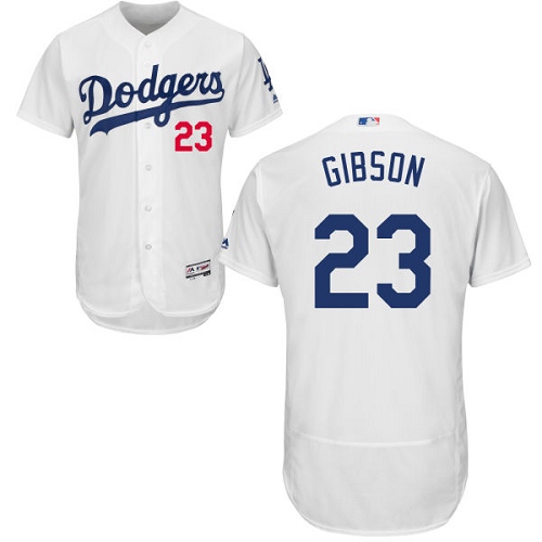 Men's Los Angeles Dodgers #23 Kirk Gibson White Home Flex Base