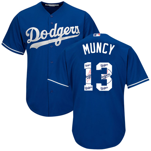 Authentic Men's Max Muncy Royal Blue Jersey - #13 Baseball Los Angeles Dodgers Cool Base Team Logo Fashion