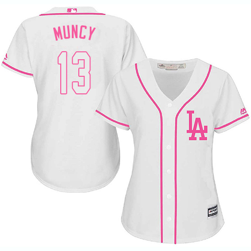 Authentic Women's Max Muncy White Jersey - #13 Baseball Los Angeles Dodgers Cool Base Fashion