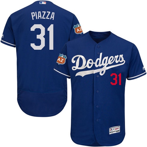 Men's Los Angeles Dodgers #31 Mike Piazza Authentic Royal Blue Alternate Cool Base Baseball Jersey