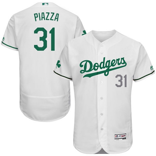 Men's Los Angeles Dodgers #31 Mike Piazza White Celtic Flexbase Authentic Collection Baseball Jersey