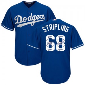 Authentic Men's Ross Stripling Royal Blue Jersey - #68 Baseball Los Angeles Dodgers Cool Base Team Logo Fashion