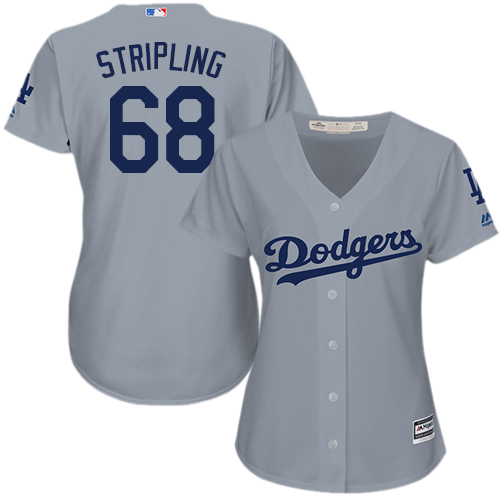Authentic Women's Ross Stripling Grey Road Jersey - #68 Baseball Los Angeles Dodgers Cool Base