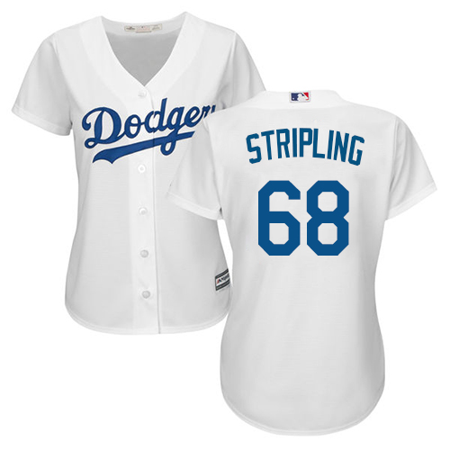 Authentic Women's Ross Stripling White Home Jersey - #68 Baseball Los Angeles Dodgers
