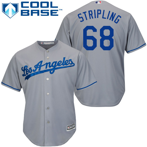 Authentic Youth Ross Stripling Grey Road Jersey - #68 Baseball Los Angeles Dodgers Cool Base