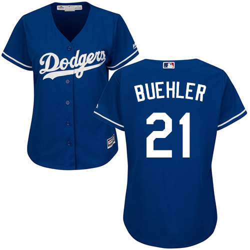 Authentic Women's Walker Buehler Royal Blue Alternate Jersey - #21 Baseball Los Angeles Dodgers Cool Base