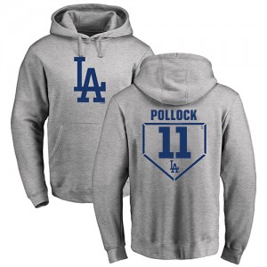 A. J. Pollock Gray RBI - #11 Baseball Los Angeles Dodgers Pullover Hoodie