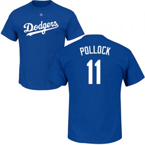 A. J. Pollock Royal Blue Name & Number - #11 Baseball Los Angeles Dodgers T-Shirt