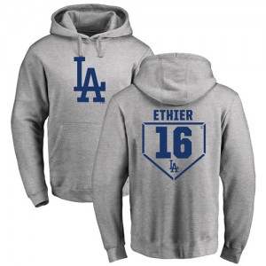 Andre Ethier Gray RBI - #16 Baseball Los Angeles Dodgers Pullover Hoodie