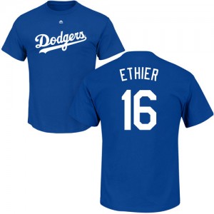 Andre Ethier Royal Blue Name & Number - #16 Baseball Los Angeles Dodgers T-Shirt